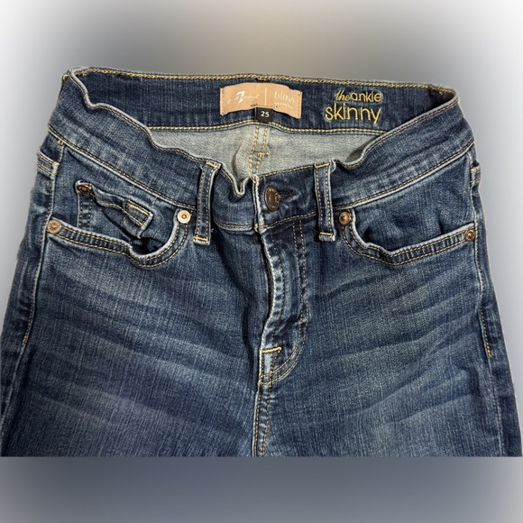 7 For All Mankind Denim - 7 For All Mankind Women's Skinny Jeans -‎ Dark Blue - b(laire) authentic